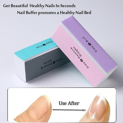 2 Stück Nagelfeile Buffer Block Schleifen Pediküre Polieren Schleifen Nagelpolierer Maniküre