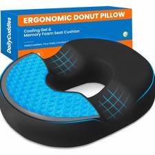 Donut Pillow for Tailbone Pain, Hemorrhoids - Cooling Gel Memory Foam Chair S...