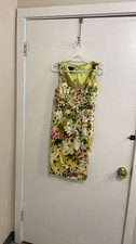 Spense Dress Size 4 Floral Print Sleeveless Round Neck Green