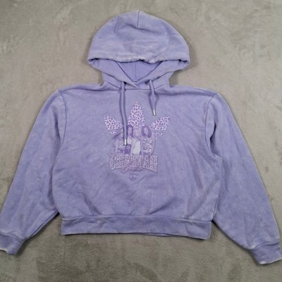 Adidas Hoodie Damen XS Lila Gepard Mädchen Disney Cropped Y2K Grafik Relaxed