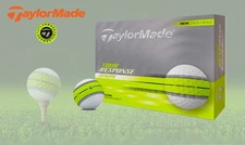 Taylormade Tour Response Stripe 3 Piece Neon Yellow Golf Balls | NEW Sealed Box