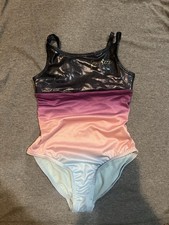 JUSTICE Blue, Pink, Purple, Black Leotard. Size XS 5-6 . Excellent Condition.