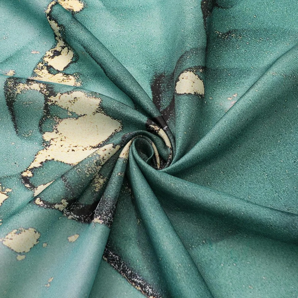 Cortina de ducha abstracta de mármol verde azulado, cortina de ducha de mármol turquesa para Foto 4 de 4