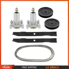 Rebuild Kit for 46" Deck Craftsman Husqvarna Poulan Belt Blades Spindles Pulleys