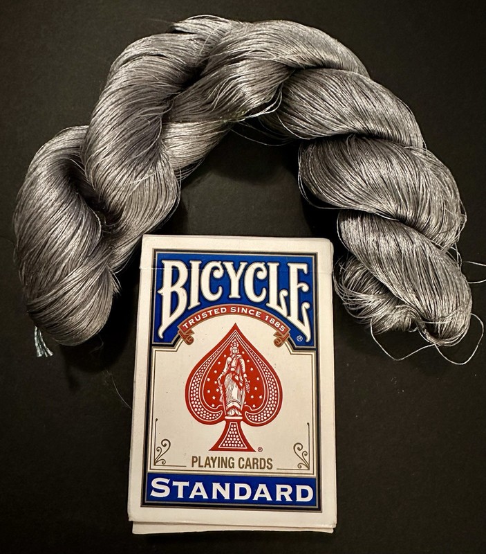 1oz Vintage Japan RARE Metalic Gun Metal Silver SILK Skein Spinning Fiber F34