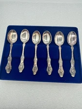 Set of 6 Ornate Th. Marthinsen Norway EPNS Small Tea Spoons 