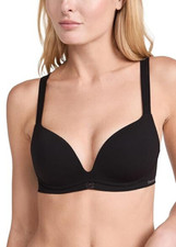 Calvin Klein Women's Effortless Motion Push Up Plunge Bra, Black, 32A