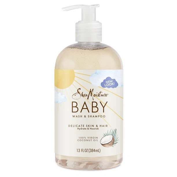 Shea Moisture 100% Virgin Coconut Oil Baby Wash & Shampoo Delicate Skin 13 Oz