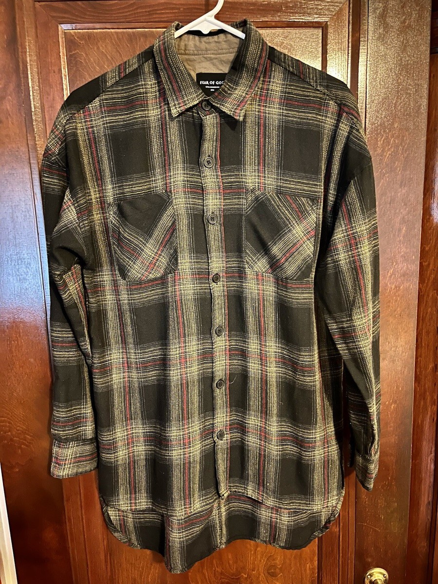Fear of God FOG Fifth Collection Plaid Long Sleeve Flannel Button  