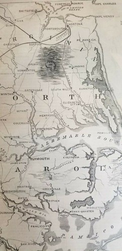 Vtg Map of North Carolina 1866 Harper's History of the Great Rebellion - Picture 4 of 6