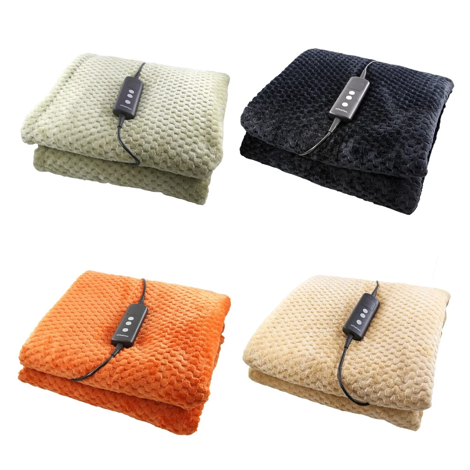 Schallen Heated Waffle Blanket Soft Warm Throw Over with Timer 10 Heat Settings