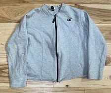 Cat Caterpillar Equipment Distressed Zip Sweatshirt Jacket Womens Size Large