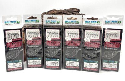 Balzer Method Feeder Haken mit Pelletband Gr. 4 6 8 10 12 14 5 Stück Premium Rig