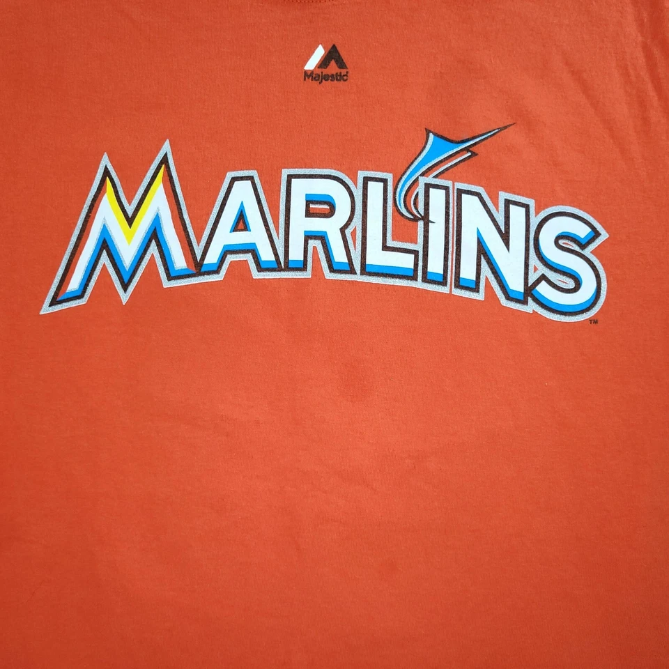 Camiseta Majestuosa Niño Marlins Pequeña Naranja ICHIRO #51 Manga Corta Usada  Foto 4 de 4