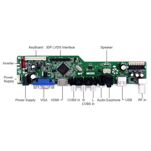 Fit To 19" LCD Screen MT190AW02 V3 HD VGA AV USB RF LCD Driver Board - Picture 3 of 4