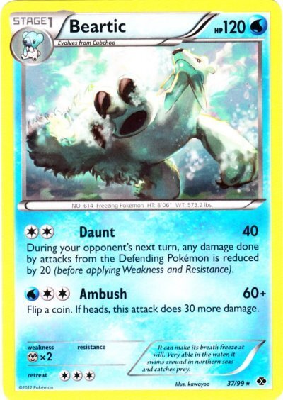 Pokemon - Beartic - 37/99 - Rare - BW - Next Destinies - NM