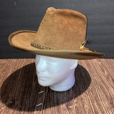 Henschel Suede Leather Rancher Hat size Medium made in USA Cowboy