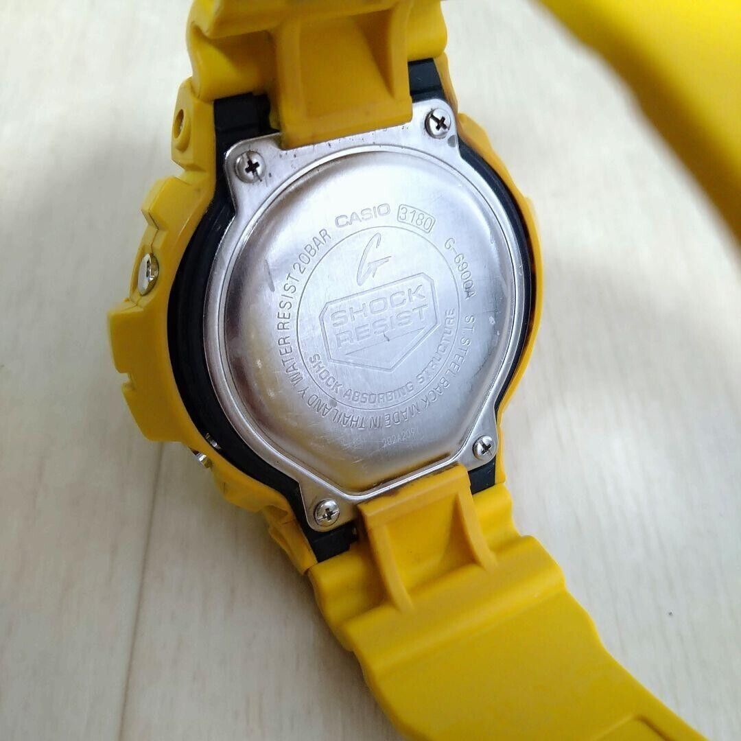 CASIO G-SHOCK G-6900A Yellow Mens Wrist Watch Preowned Free CASIO G-SHOCK G-6900A Yellow Mens Wrist Watch Preowned Free