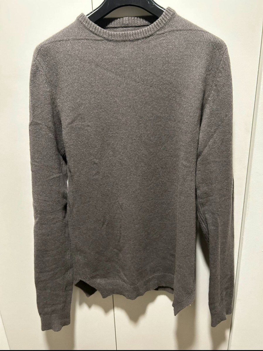 Rick Owens Biker Round Neck Cashmere Knit Wool Sweater FW21 Rick Owens Biker Round Neck Cashmere Knit Wool Sweater FW21