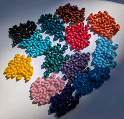 325 - NEW Glass Interlocking Snake Beads 8mm x 3mm - 13 Colors  25 of Each Color