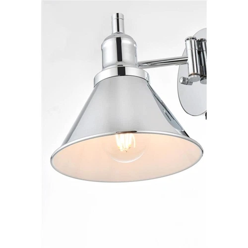 Living District Judson 1-Light Metal Swing Arm Wall Sconce in Chrome - Picture 3 of 6