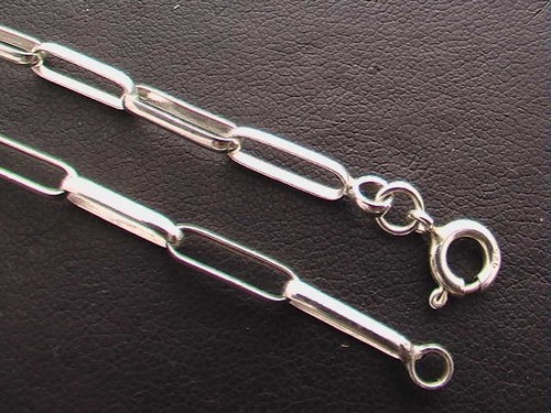 Collares de cadena de eslabón alargado de plata esterlina 925. 18""-22", 6-7,6 gramos - Imagen 23 de 31