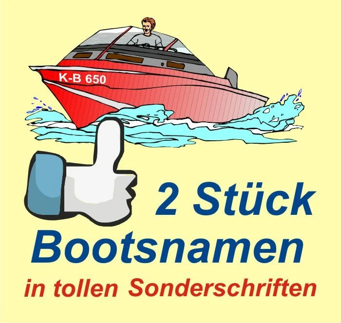 DITGENS 🚢 2 x Bootsnamen tolle neue Schriften Bootsname Beschriftung Boot Aufkleber