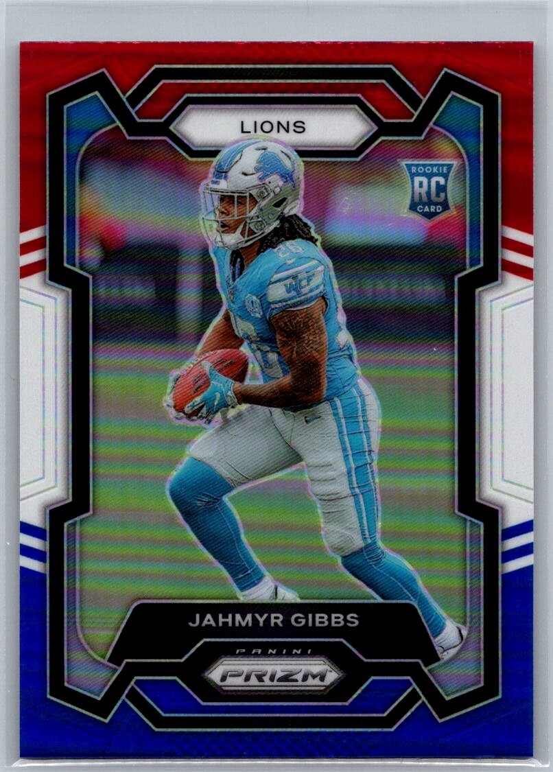 2023 Panini Prizm Red/White/Blue JAHMYR GIBBS RC #331 Detroit Lions