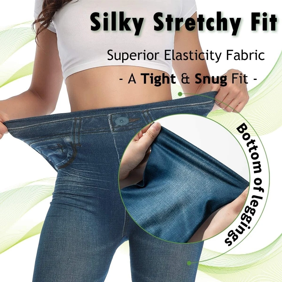 US Women High Waist Jeggings Skinny Denim Leggings Stretchy Jeans Pencil Pants - Image 4 of 4