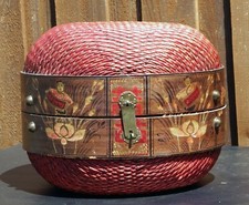 Antique Chinese Woven Willow Wedding Basket Mongolia