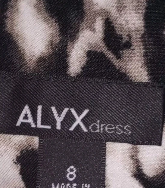 Abito ALYX con stampa animale taglia 8 nuovo con etichette