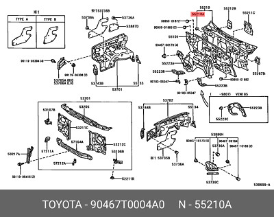 Original Clip, Dachhimmel, 90467T0004A0 für Toyota 90467-T0004-A0