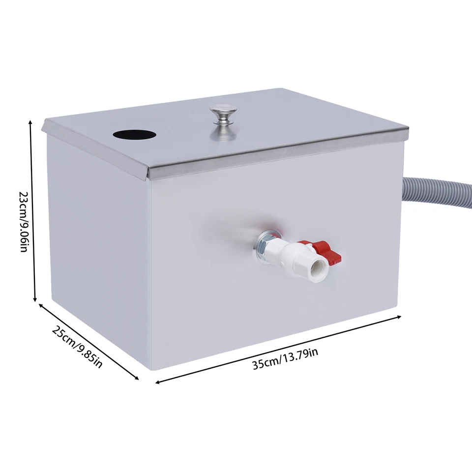 Trampa de grasa interceptora de grasa comercial de acero inoxidable debajo del fregadero trampa de grasa EE. UU. Foto 3 de 4