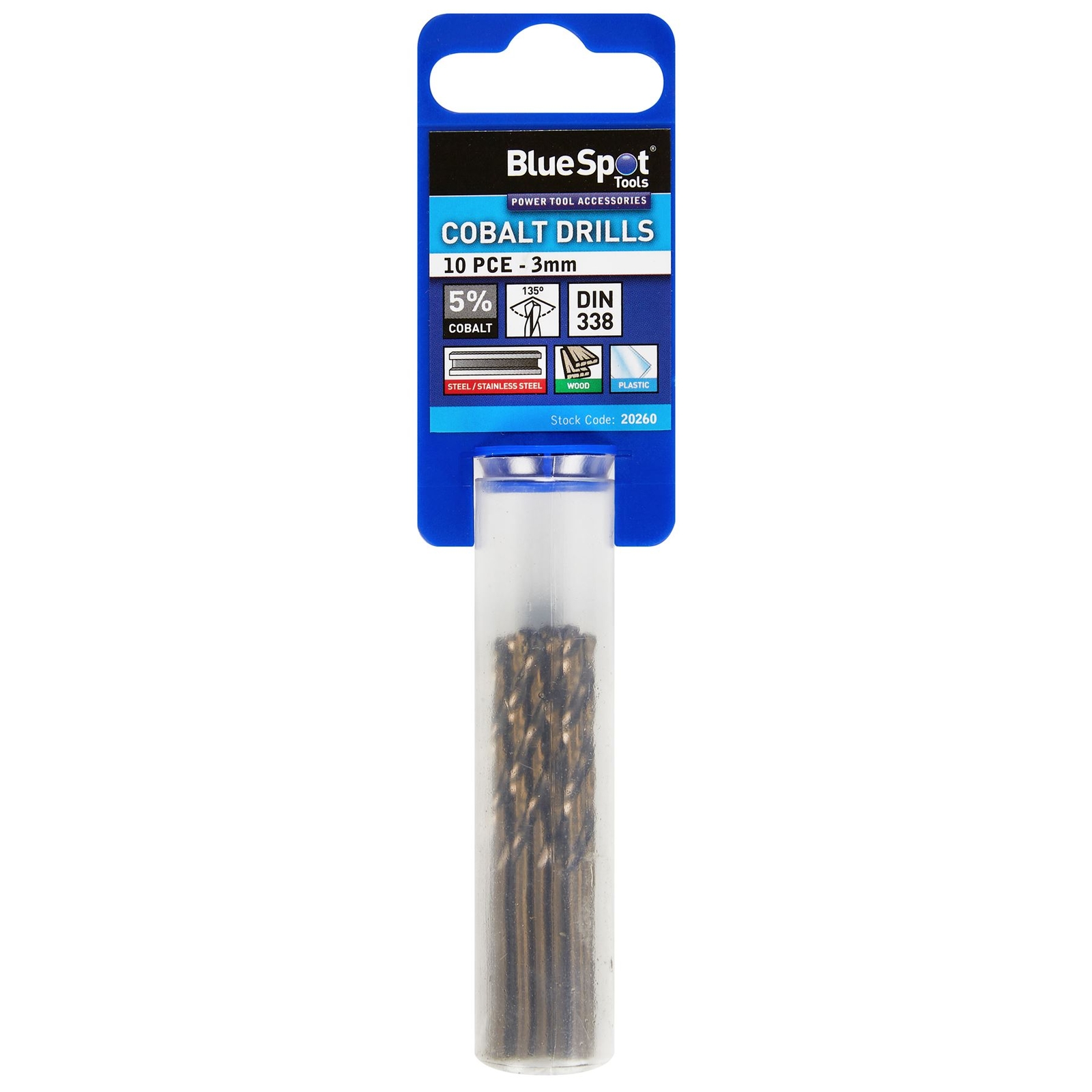 Metal Hss Cobalt Drill Bits Set 10pc 3mm For Steel Wood Plastic 20260