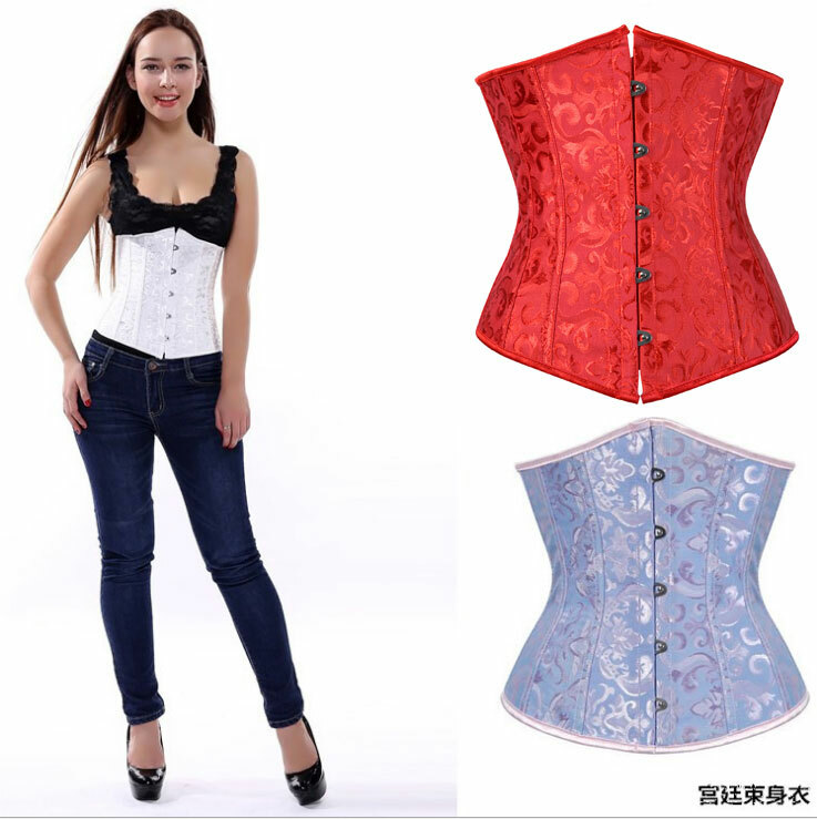 Burlesque Corset Basque Bustier Waist Cincher Lingerie Jacquard Shaper-image