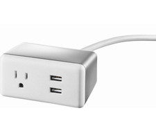Insignia - 1-Outlet/2-USB Surge Protector - White