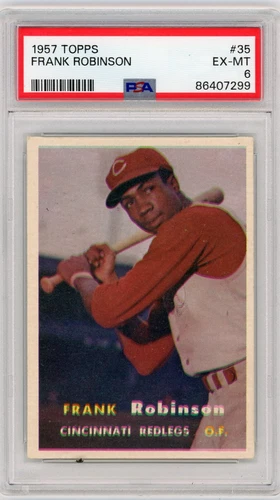 1957 Topps Baseball #35 Frank Robinson Reds HOF Outfielder PSA 6 EX-MT Rookie
