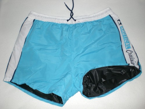PVC COTTON DOPPEL BADEHOSE SHORTS & INNEN EXTRA SOFT PVC SWIM PANTS L - Picture 9 of 12