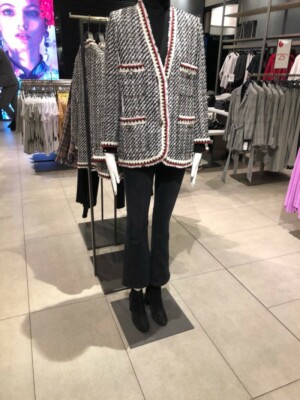 Blazer Femme Zara Tweed Noir Et Blanc - Taille M - Coupe Oversize - Neuf Avec étiquettes