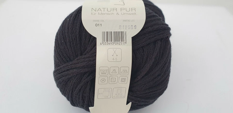 500 g Anima Lana Grossa Baumwolle Mais schwarz Garn SONDERPREIS Stricken Häkeln - Bild 2 von 3