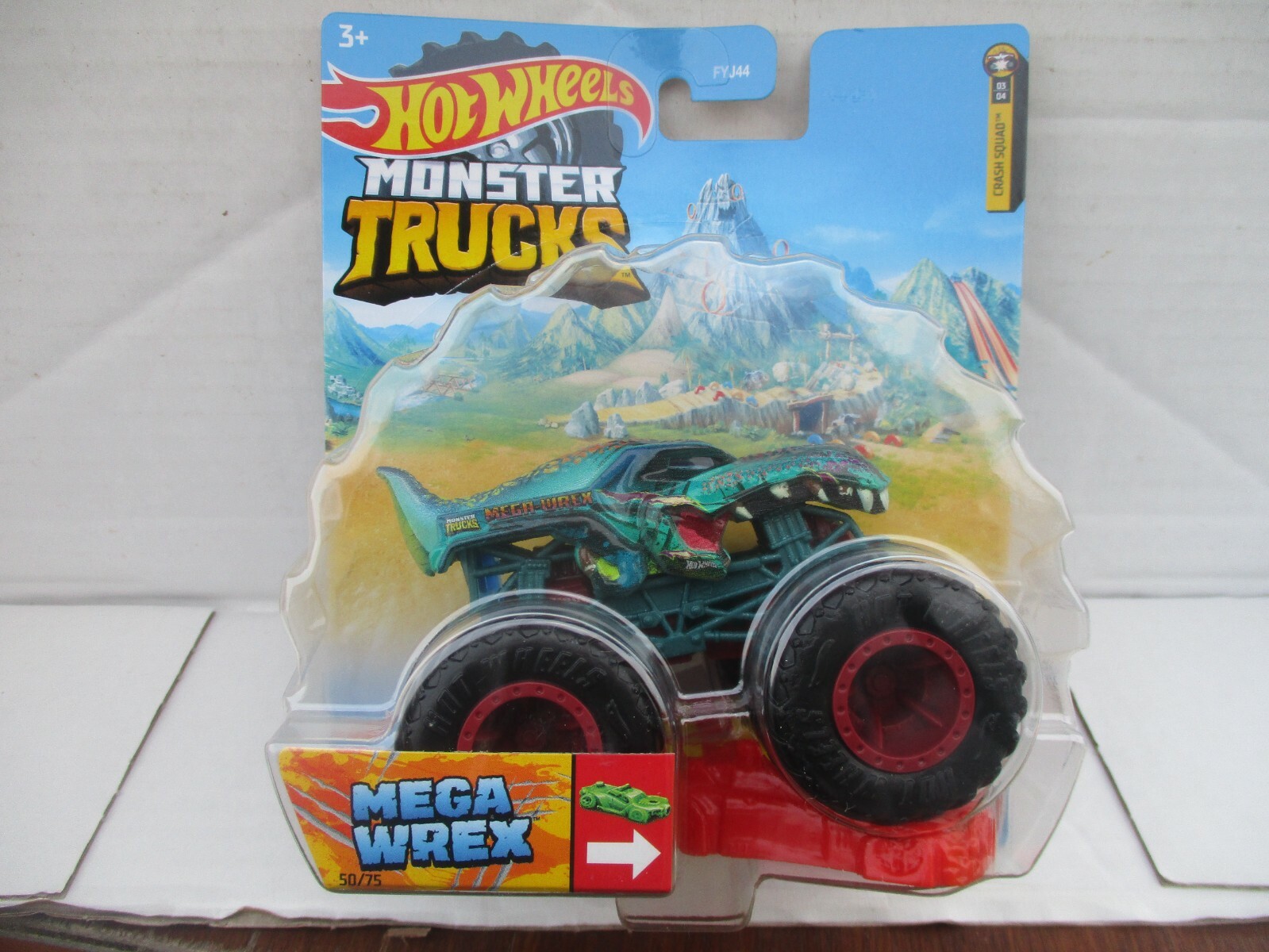 HOT WHEELS MONSTER TRUCKS 1/64 SCALE 50/75 MEGA WREX NEW ON CARD