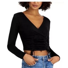 Crave Fame Juniors' Drawstring-Tie Top