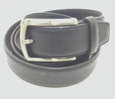 $39 Alfani Men's Black Faux Leather Harness Buckle Belt Size XL 42-44 *DAMAGED*