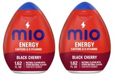 Mio Energy Liquid Water Enhancer Black Cherry Flavored Drink Mix 2 Bottles