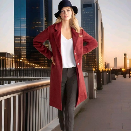 Grace Hill long Twill Coat in Cinnamon red, brown Size 8 BNWT RRP $199 - Picture 2 of 11