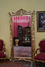 Specchiera dorata da terra alta 233 cm. stile Barocco