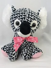 Hug Luv Koala Bear Plush 10 Inch Black Chevron White Stuffed Animal Toy