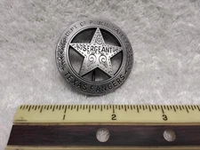 "TEXAS RANGERS" SARGENTS BADGE "WALKER, TEXAS RANGER"