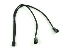 4-Pin PWM to 2 x PWM Computer Case Black Sleeved Fan Power Y-Splitter Cable