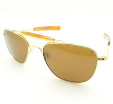 Randolph Aviator II 23k Gold American Tan Polarized 55mm Bayonet USA New AT001